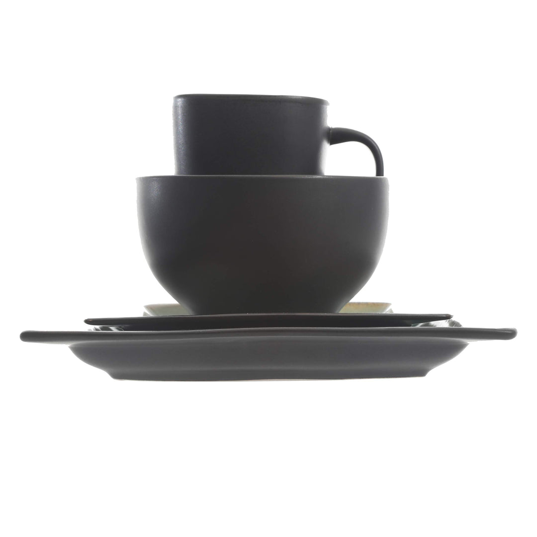 Gibson Elite Ocean Paradise Square Reactive Glaze Stoneware Dinnerware Set - Diamond Home USA