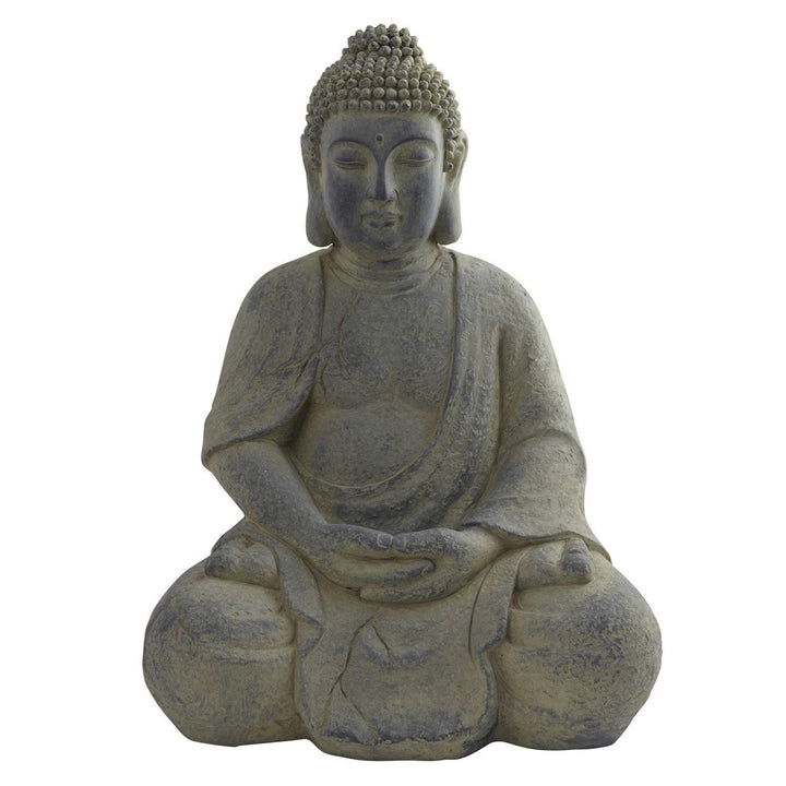 Buddha Lotus Pose Indoor/Outdoor Statue Green Grey Stone