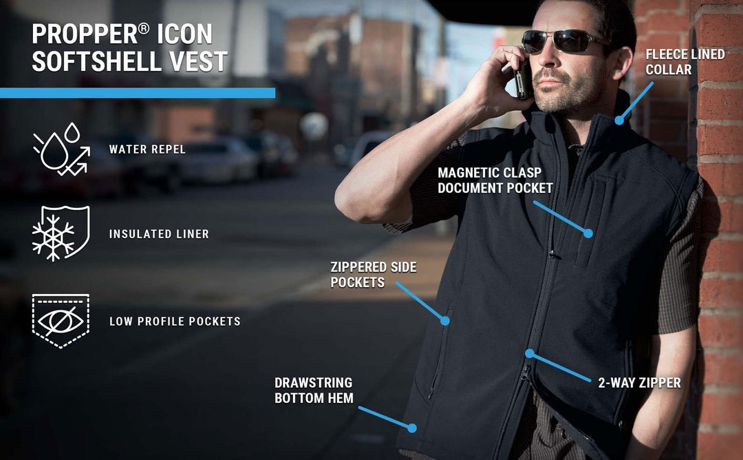 Propper Men's Icon Softshell Vest LAPD Navy Medium - Diamond Home USA