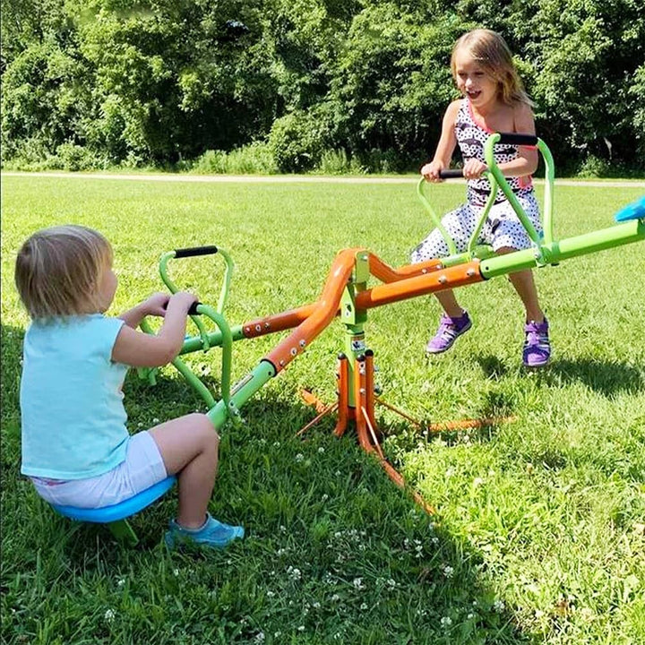 Kids Swivel Teeter-Totter Degrees Rotating(4 Seats) 74.8" l X 74.8" w 39.37" h