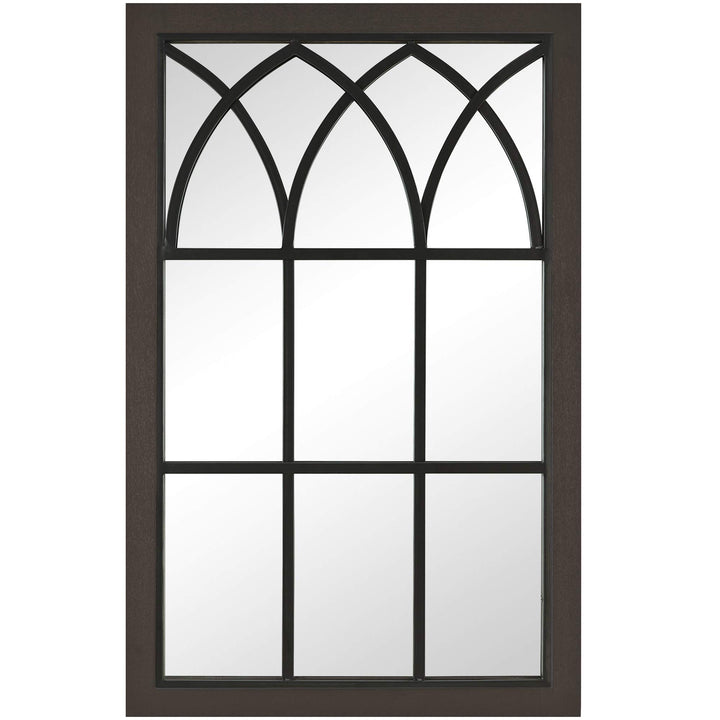 FirsTime & Co. Espresso Grandview Arched Window Mirror Rectangular Wall - Diamond Home USA