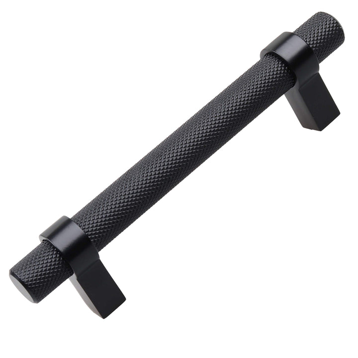 3.75 in Screw enter Solid Steel Euro Bar Pull (Pack of 10) Matte Black Modern