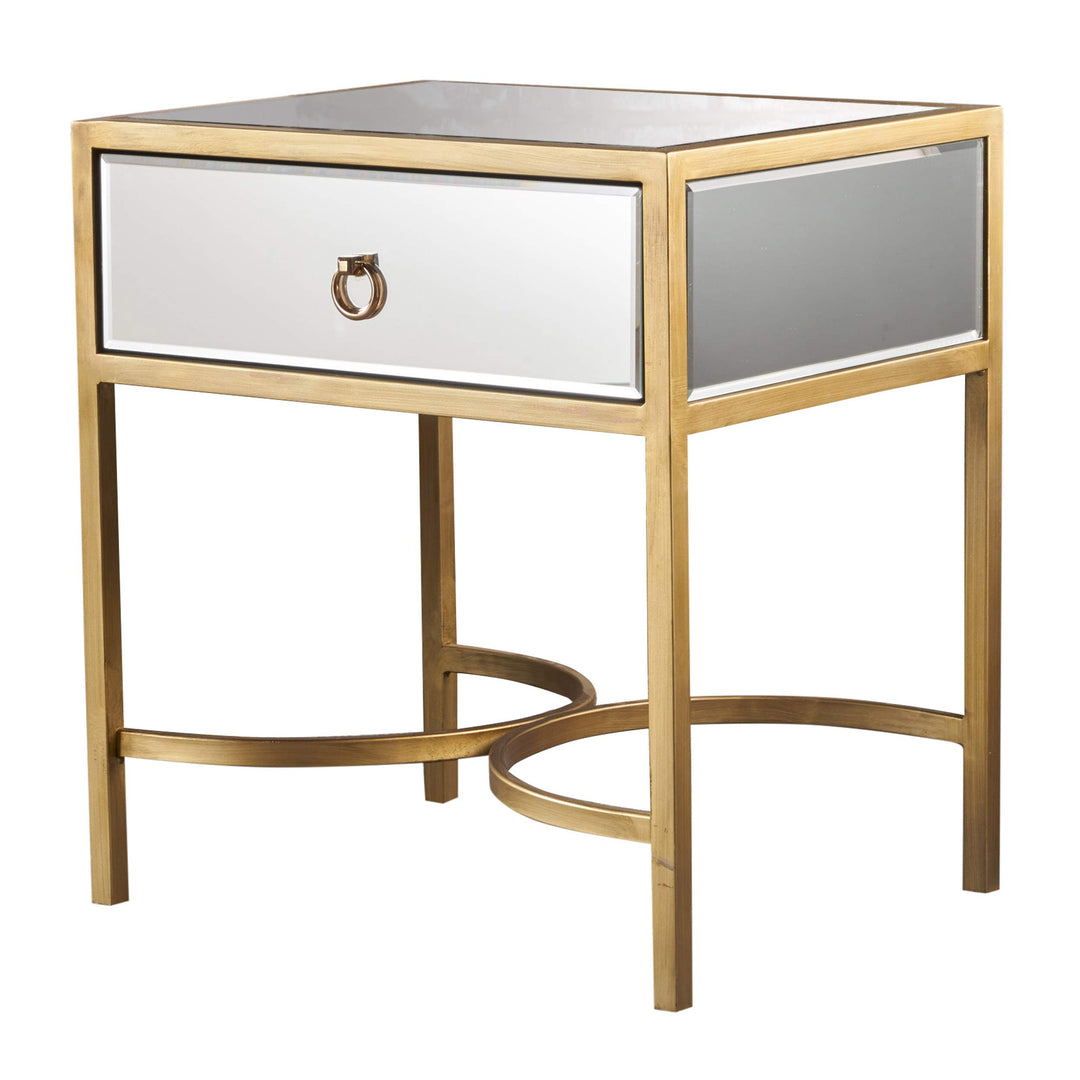 Christopher Knight Home Siryen Modern Mirror Finished Side Table with Gold