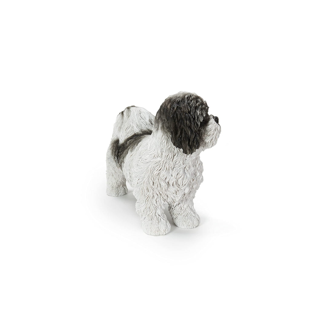 Dog-Black/White Tzu Standing Statue Multi Color Polyresin - Diamond Home USA