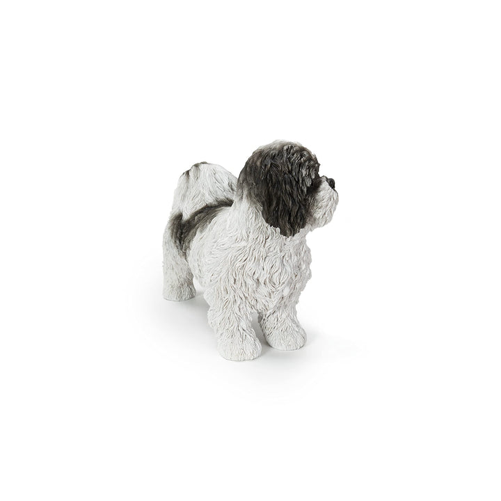 Dog-Black/White Tzu Standing Statue Multi Color Polyresin - Diamond Home USA