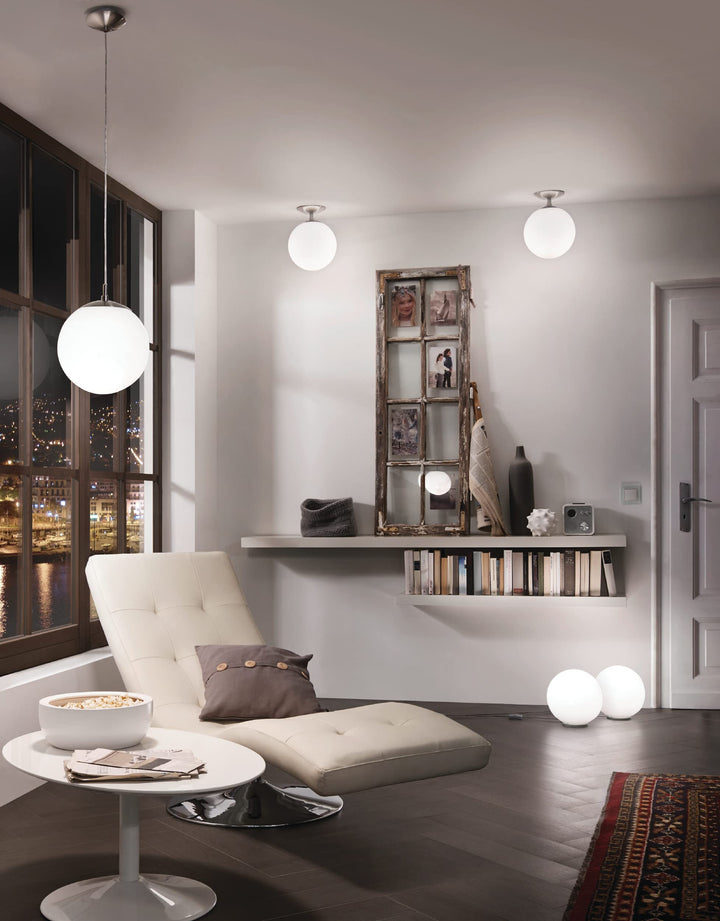 EGLO 85265A ondo Collection ound Table Lamp with Glass Ball Shade for Living - Diamond Home USA