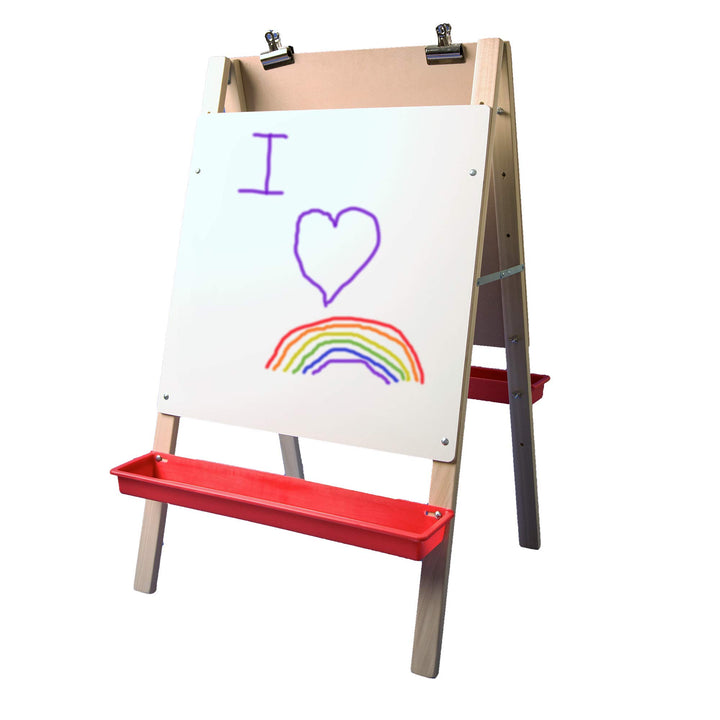 Flipside Products 40" x 24" Child Dry Erase Preschool Easel w/ Clips For Hanging