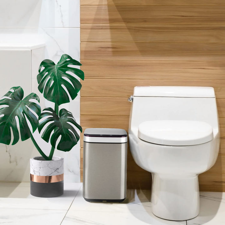 Hanover Home Square Trash Can with Fingerprint-Resistant Finish Soft-Close - Diamond Home USA