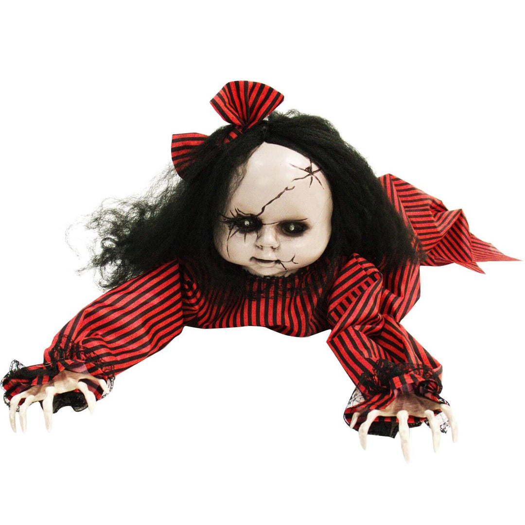 44 in. Doll Indoor/Outdoor Halloween Decoration Light-up Blue Eyes Crawling