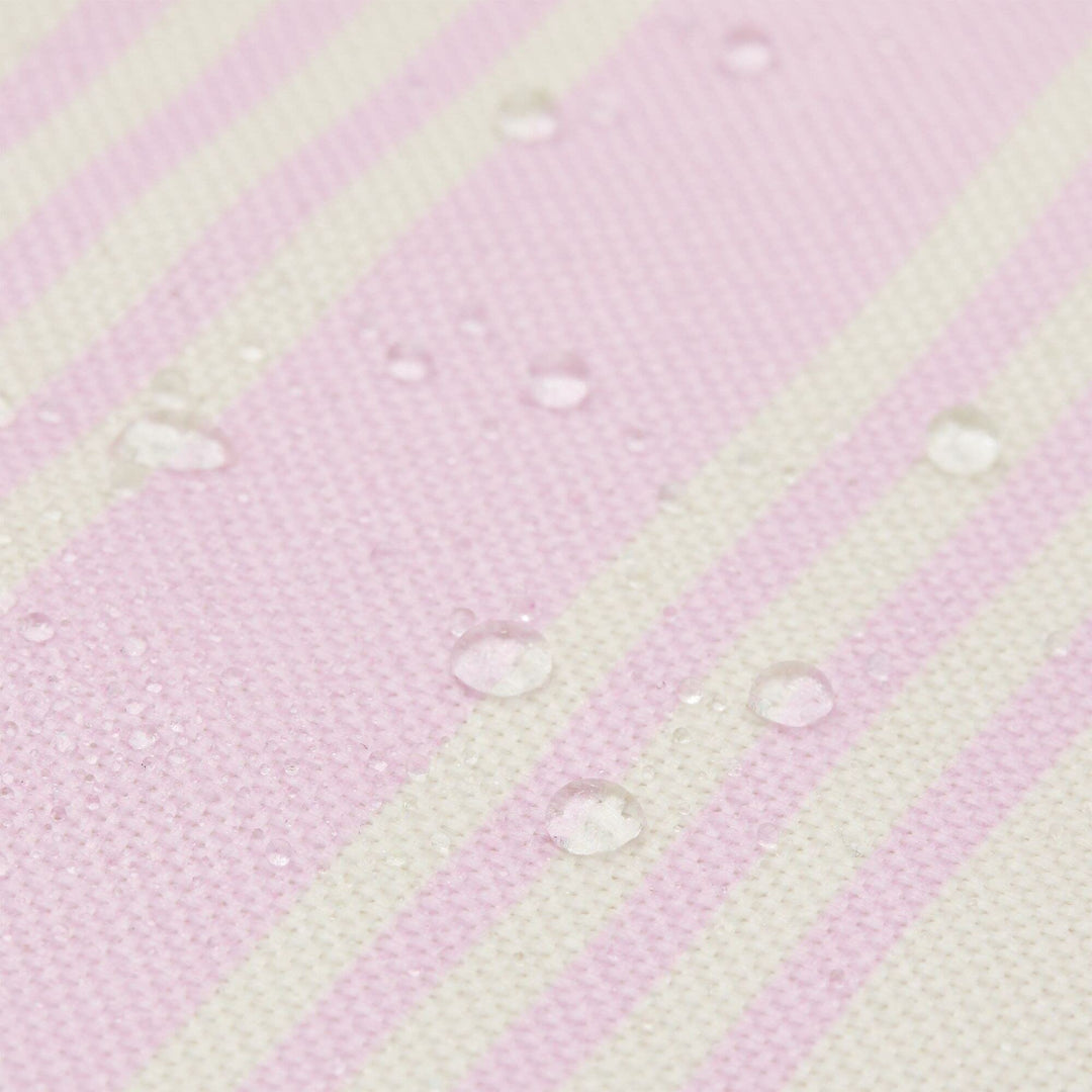 Set of 6 Placemats 13 X 17 in Beige Pink Striped Washable Place Mats for Kitchen - Diamond Home USA