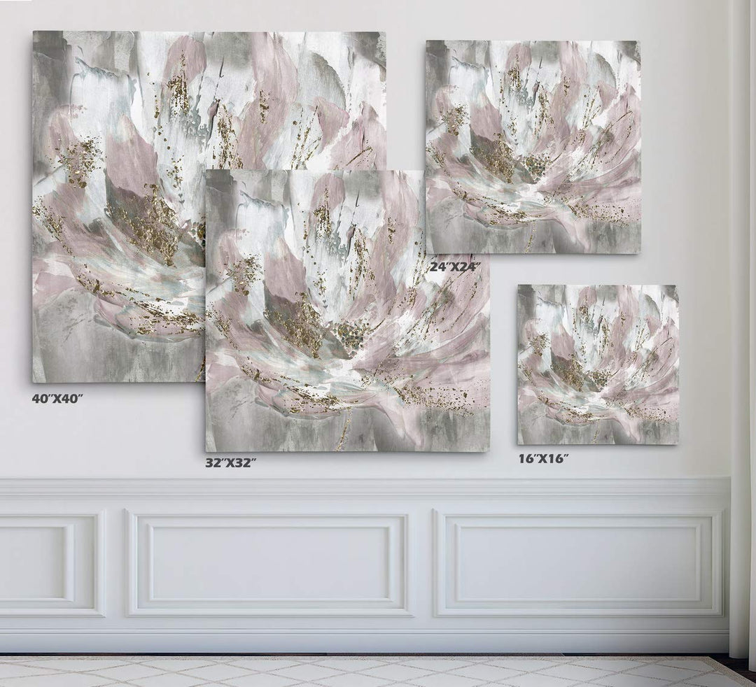 Wexford Home Home Blush Flower Power Gallery Wrapped Canvas Wall Art 40x40 - Diamond Home USA