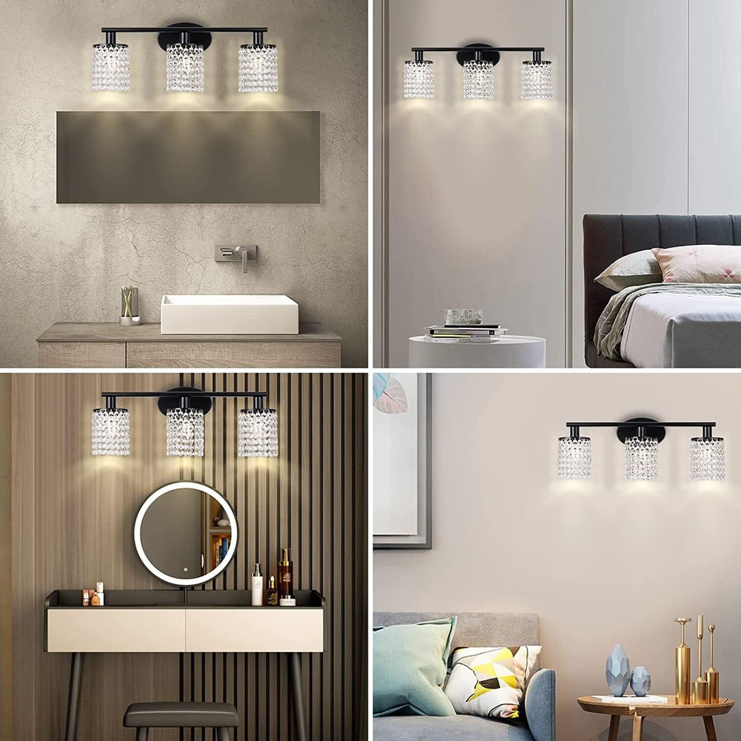 20.87 in. 3-Light Matte Black Nordic Vanity Wall Lamp Modern Mininalist Bathroom - Diamond Home USA