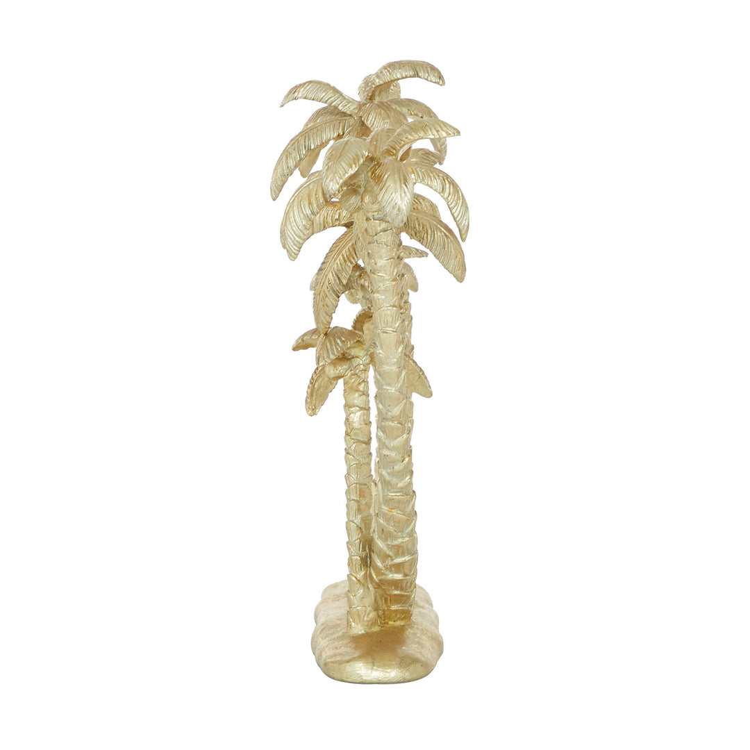 Gold Polyresin Coastal Palm Tree Sculpture 16 X 15 5 Yellow Resin - Diamond Home USA