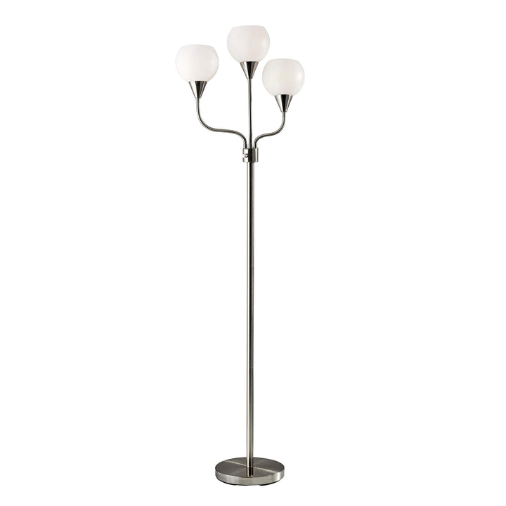 Brushed Steel 3-arm Tree Floor Lamp Silver Modern Contemporary Transitional