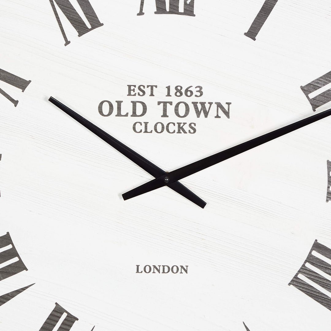 White Wood Farmhouse Wall Clock 33 X 1 Country - Diamond Home USA