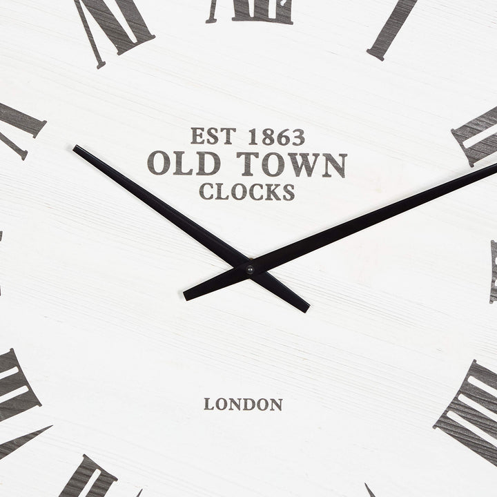 White Wood Farmhouse Wall Clock 33 X 1 Country - Diamond Home USA