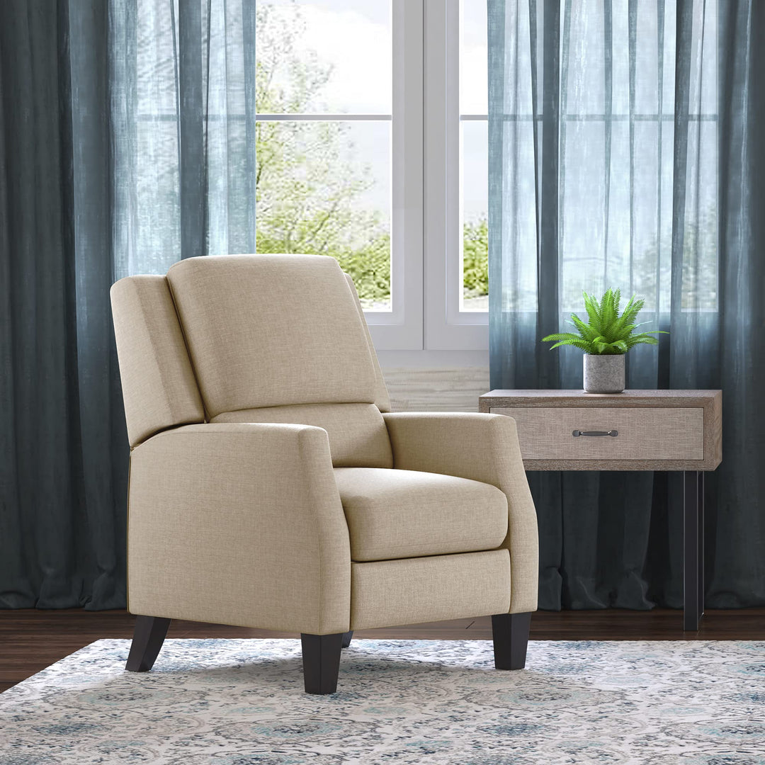 ClickDecor Bristol Push Back Recliner Chair for Living Room Upholstered Sand - Diamond Home USA