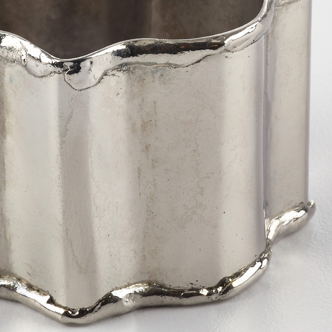 Saro Lifestyle Classic Round Design Napkin Rings (Set of 4) Silver Set of 4