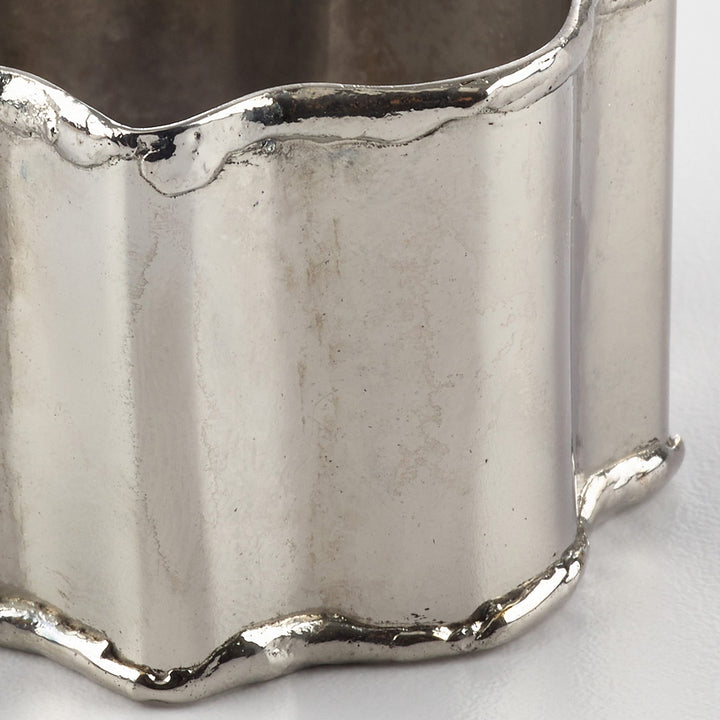 Saro Lifestyle Classic Round Design Napkin Rings (Set of 4) Silver Set of 4