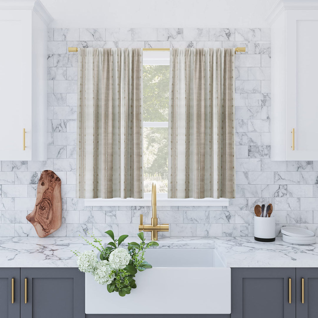 Archaeo Slub Texture Stripe Cotton Curtain Pair