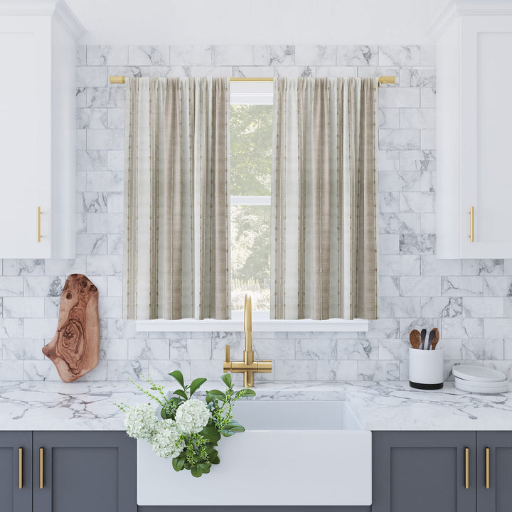 Archaeo Slub Texture Stripe Cotton Curtain Pair