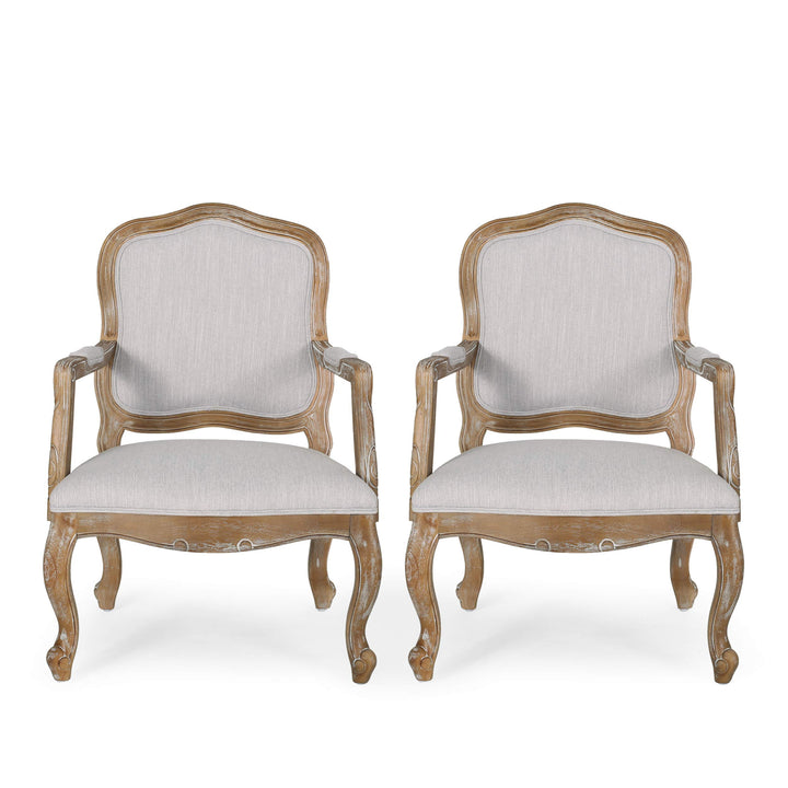 Christopher Knight Home Andrea Dining Chair Sets Light Gray + Natural Set of 2 - Natural + Light Grey