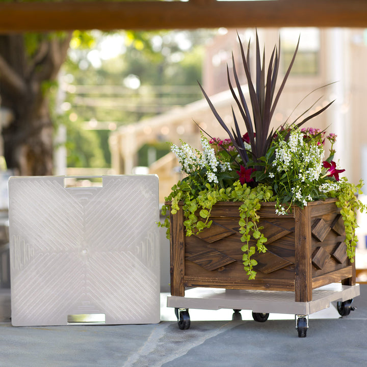 DeVault Enterprises DEVSQH16G Gray Square Plant Dolly with Handle 16x16x4 - Diamond Home USA