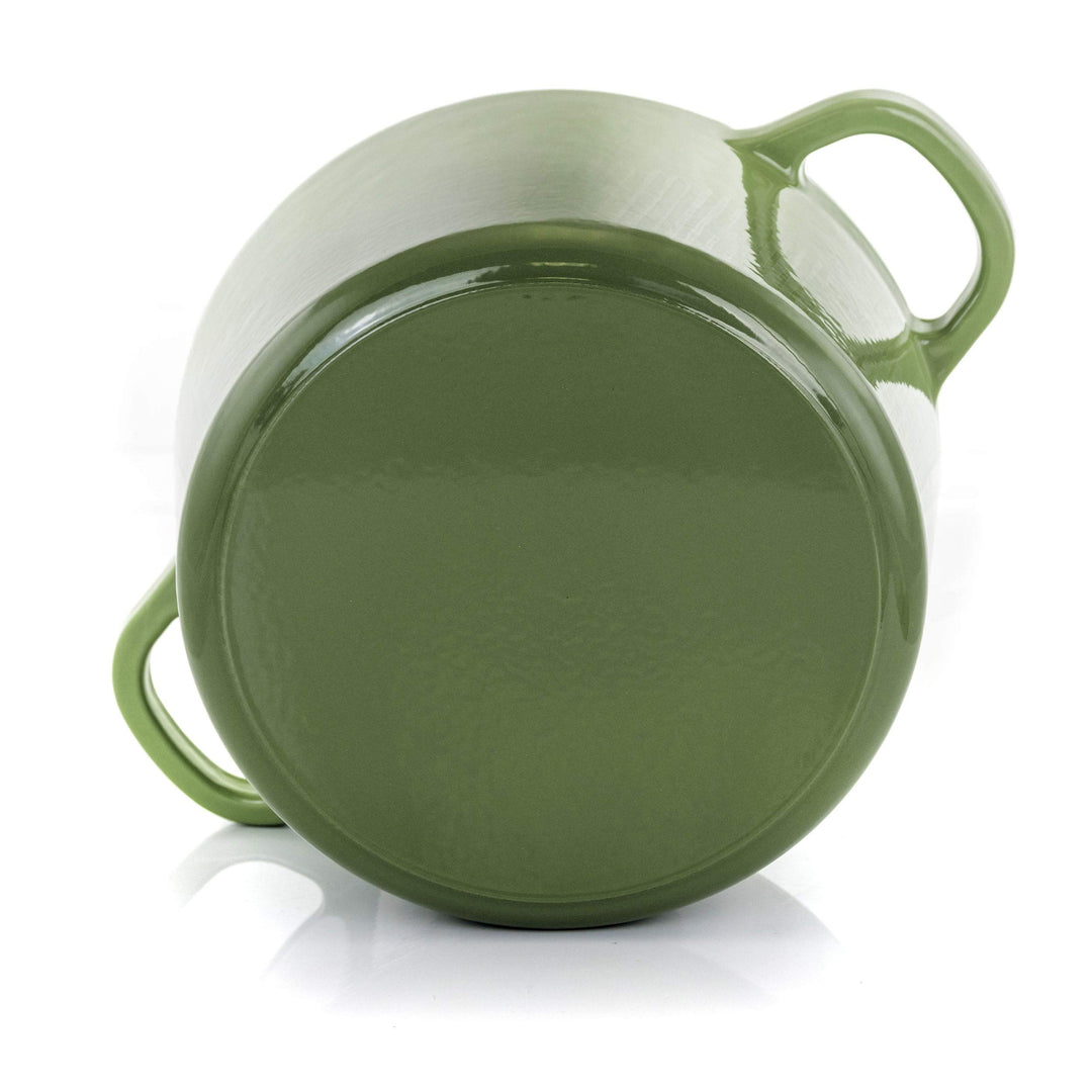 Classics 2 Piece 7 Qt Enamel Cast Iron Dutch Oven in Green Enameled - Diamond Home USA