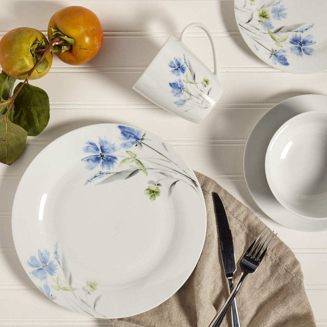 Tabletops Gallery Wildflower - 16 Piece Round Rim Dinnerware Set Service of 4 - Diamond Home USA