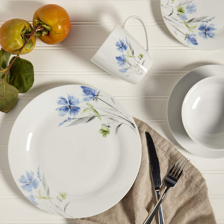 Tabletops Gallery Wildflower - 16 Piece Round Rim Dinnerware Set Service of 4 - Diamond Home USA