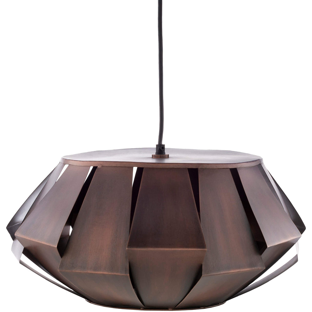 Mid-Century Mod Metal Orb 1-Light Pendant - 15.5" X 14" Brown Mid-Century Modern - Diamond Home USA