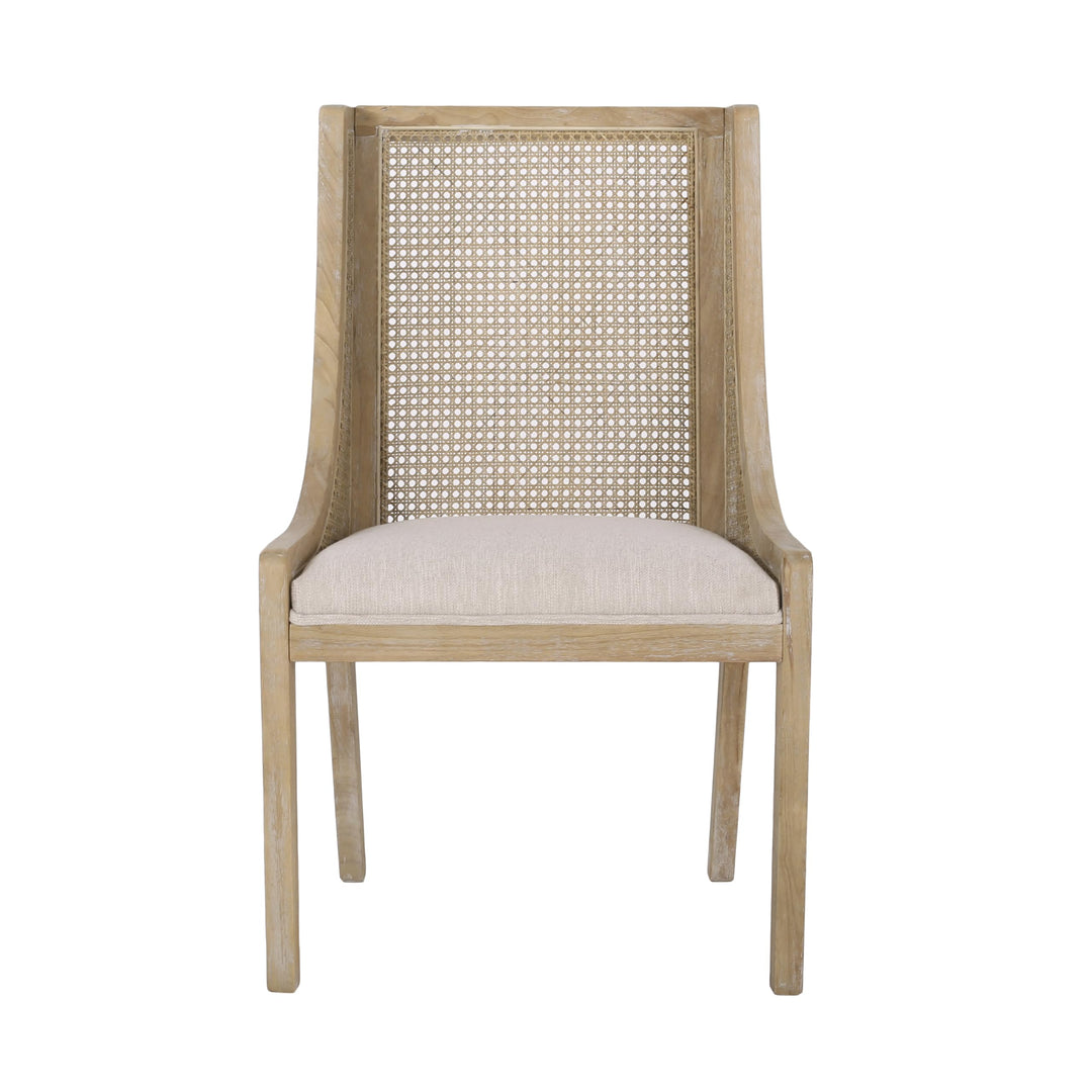 Christopher Knight Home Maurers Upholstered Dining Chairs - Cane and Wood - Beige/ Natural - Diamond Home USA