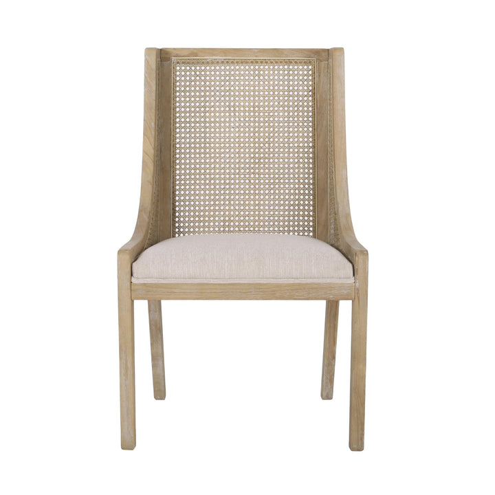 Christopher Knight Home Maurers Upholstered Dining Chairs - Cane and Wood - Beige/ Natural - Diamond Home USA