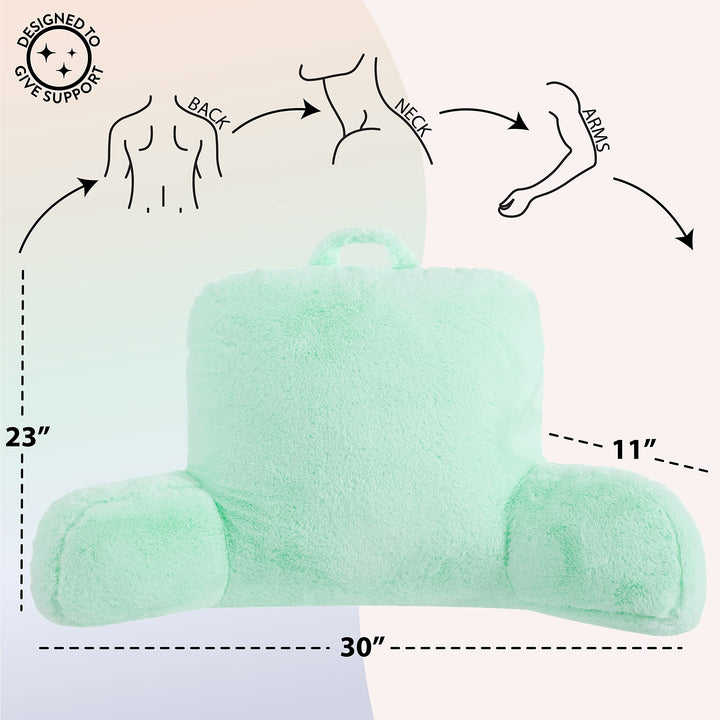 Urban Lifestyle Rabbit Faux Fur Backrest Pillow Mint - Diamond Home USA