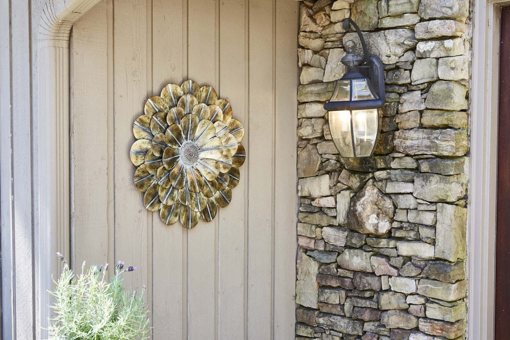 Southern Patio Flower Metal Wall Art Indoor or Outdoor Décor with Copper - Diamond Home USA