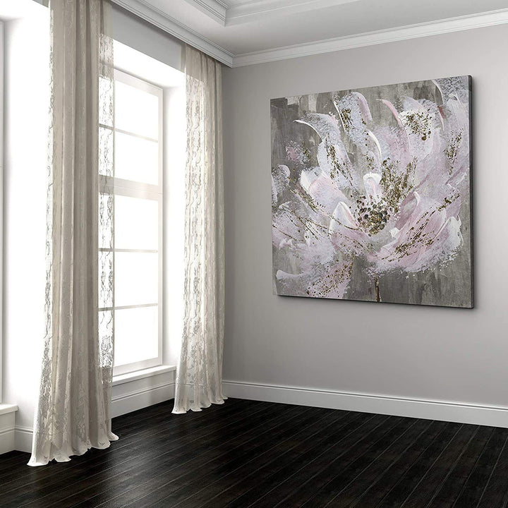 Wexford Home Blushy and Splashy Gallery Wrapped Canvas Wall Art 40x40 - Diamond Home USA