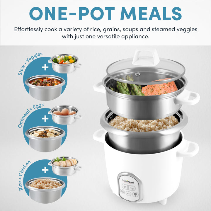 Aroma Housewares NutriWare 14-Cup (Cooked) Digital Rice Cooker and Food - Diamond Home USA