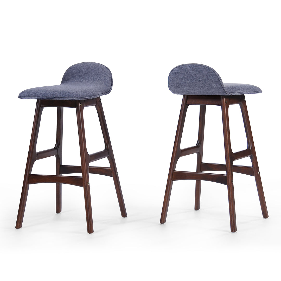 Christopher Knight Home Anatoli Fabric Barstools 2-Pcs Set Charcoal