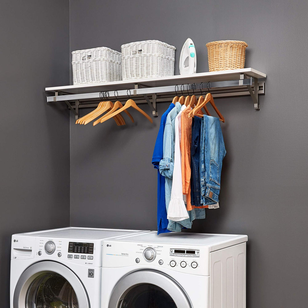 Arrange a Space 52" Long Single Hang/Shelf Kit Laundry Storage White