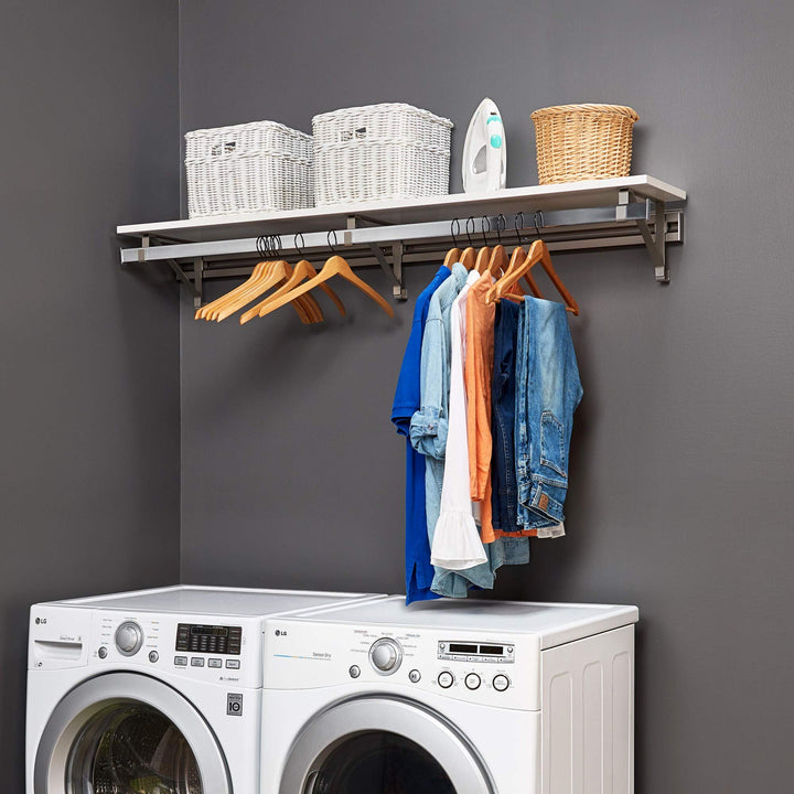 Arrange a Space 52" Long Single Hang/Shelf Kit Laundry Storage White