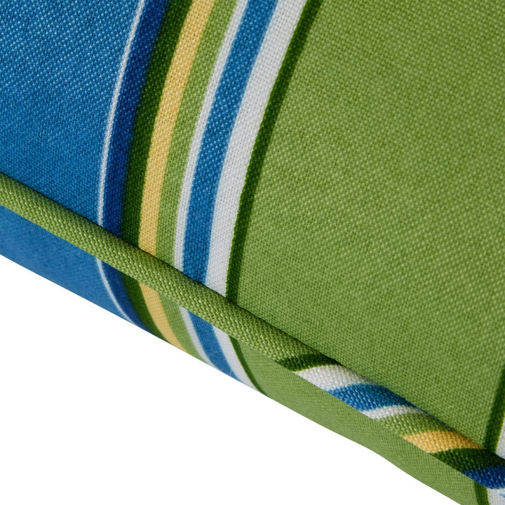 Cayman Stripe Outdoor 25-inch X 47-inch Deep Seat Cushion Set Blue Green Striped - Diamond Home USA