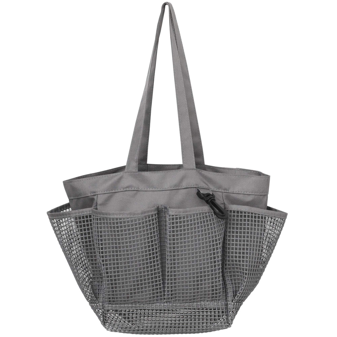 Mesh Portable Shower Caddy Quick Dry Tote Bag Bathroom Organizer Grey Solid Gray