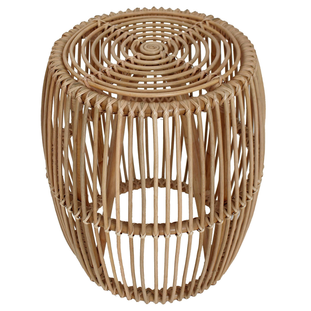 New Pacific Direct Keegan Round Rattan End Table Natural