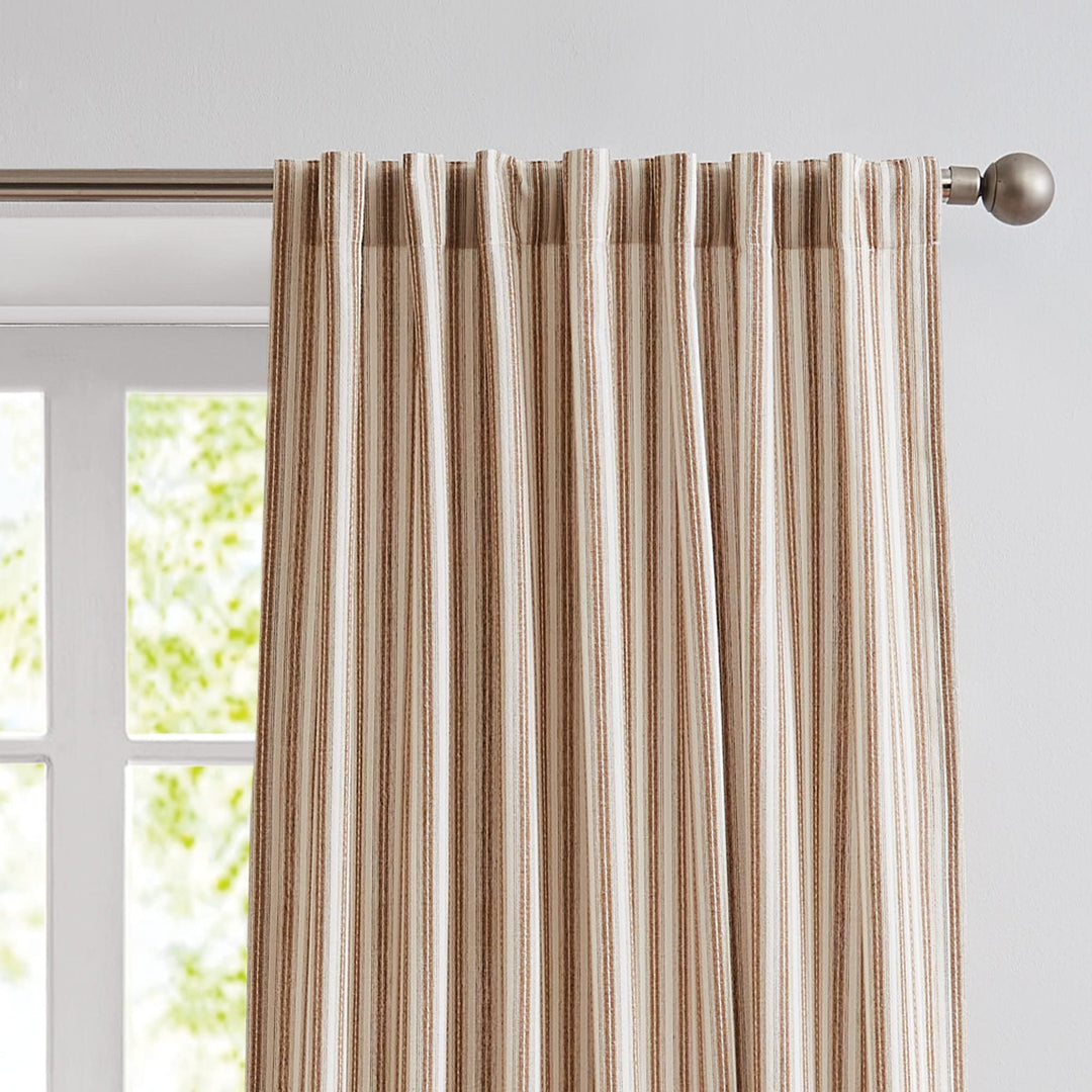 G.H. Bass & Co. Striped Curtains - Peak Stripe - 2 Panels 50 x 95 Inches - Light - Diamond Home USA