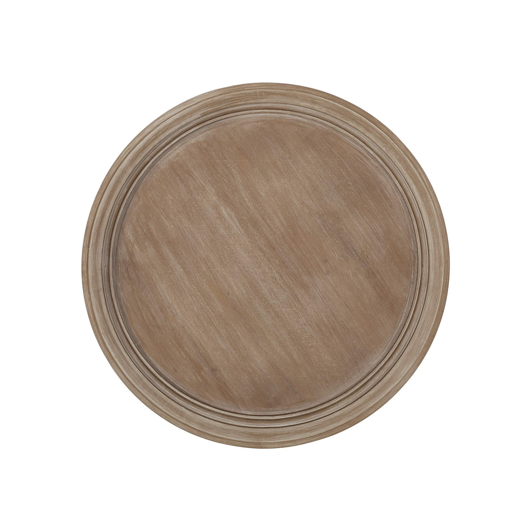 Christopher Knight Home Editha French Country Accent Table with Round Top Natural + Distressed White - Diamond Home USA
