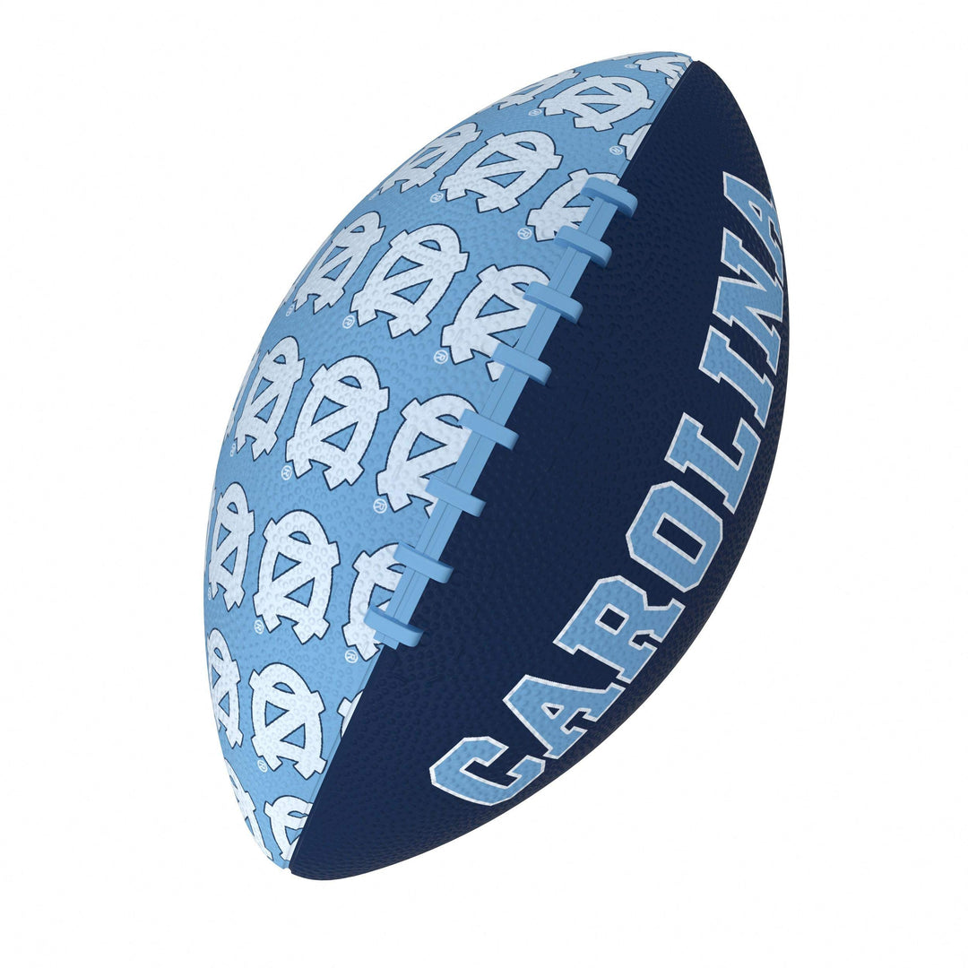 Logo Brands NCAA North Carolina Tar Heels Repeating Mini-Size Rubber Football - Diamond Home USA