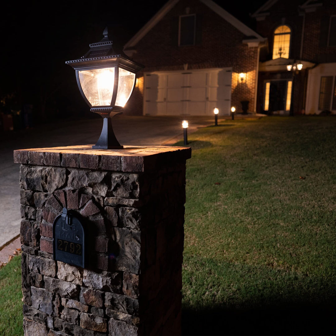 Bulb Solar Lamp Wall/pier/3" Fitter Mount Black - Diamond Home USA