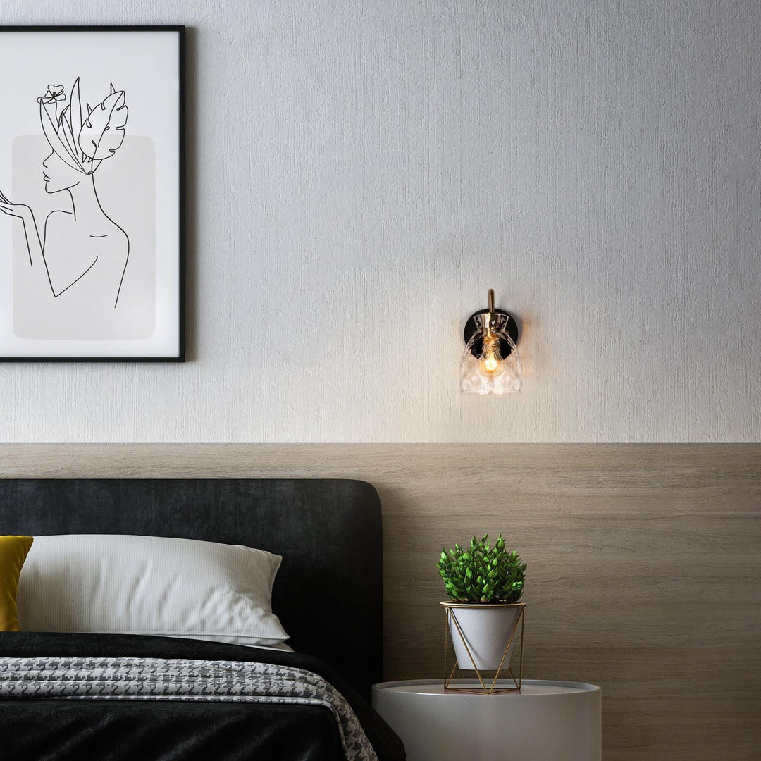 Modern Transitional 1-1ight Sconce Farmhouse Black Gold Wall Light with Water - Diamond Home USA