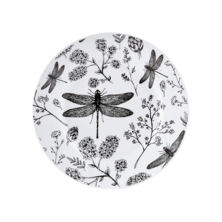 16pc Dragonfly 11" X 0'5" Multi Color Animal Modern Contemporary Round Porcelain - Diamond Home USA