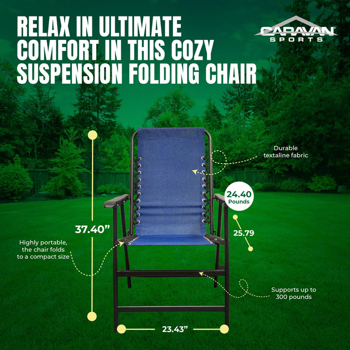 Crvn Cnopy Suspension Portble Folding Sports Chir with Bungee Suspension - Diamond Home USA